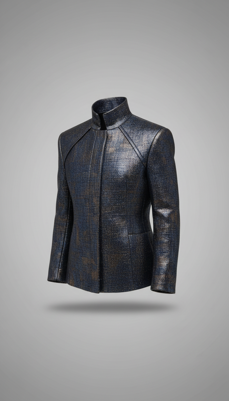 Metallic-Finish Statement Jacket